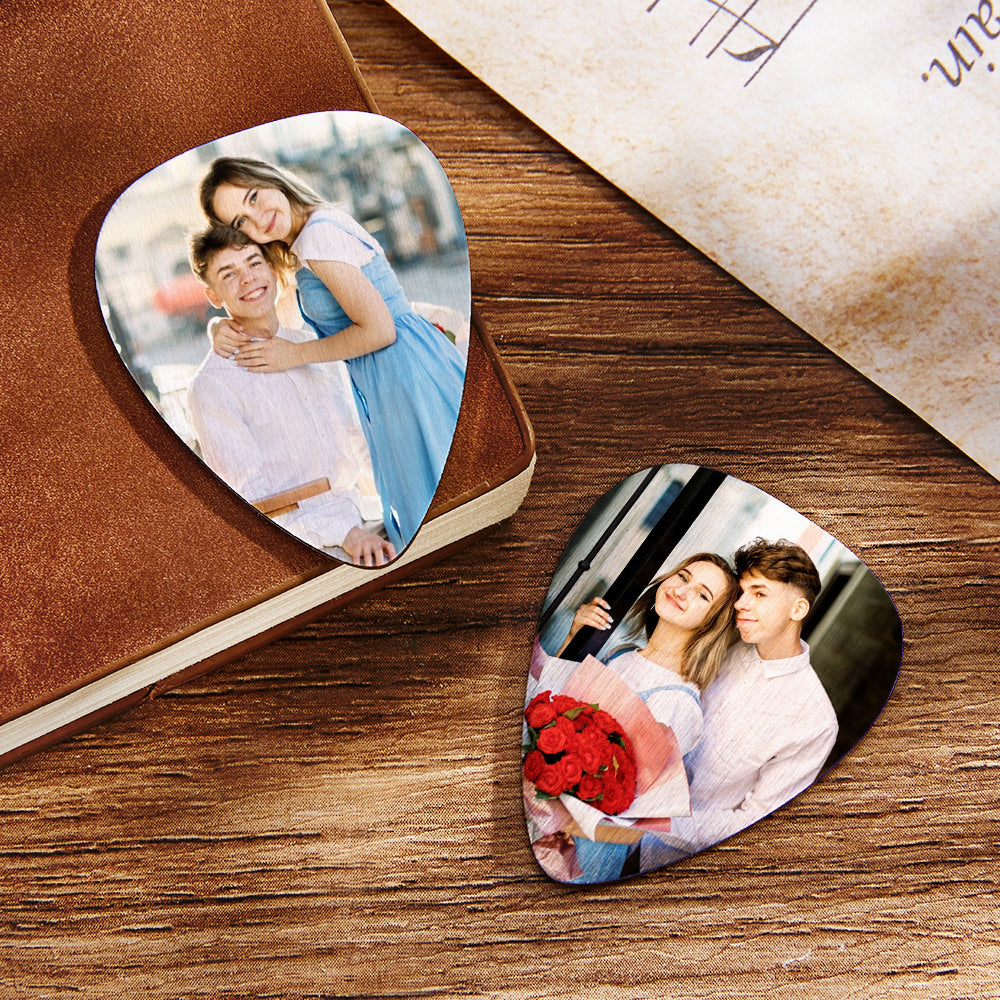 Personalized Guitar Pick with Photo for Musicians Customized for Boyfriend - 12pcs