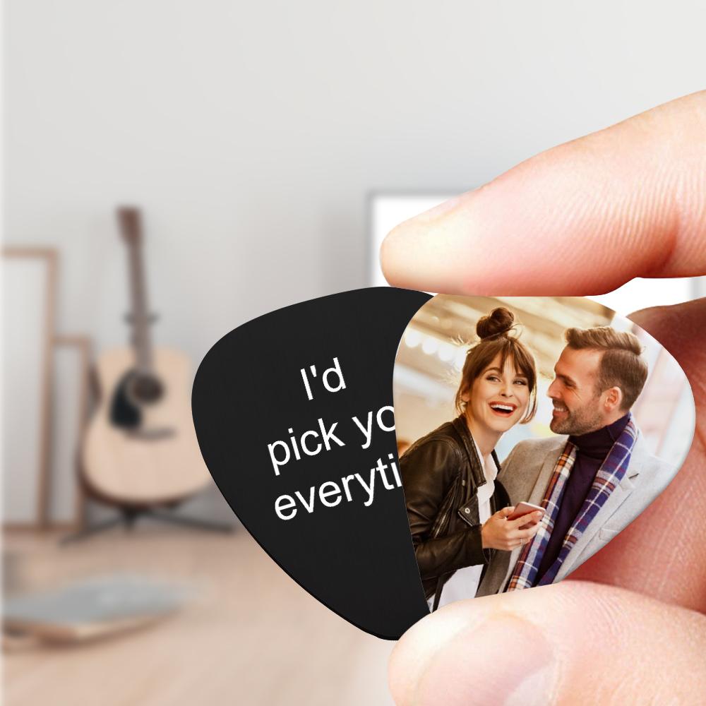 Custom Photo Guitar Picks Engraved Your Personalised Text