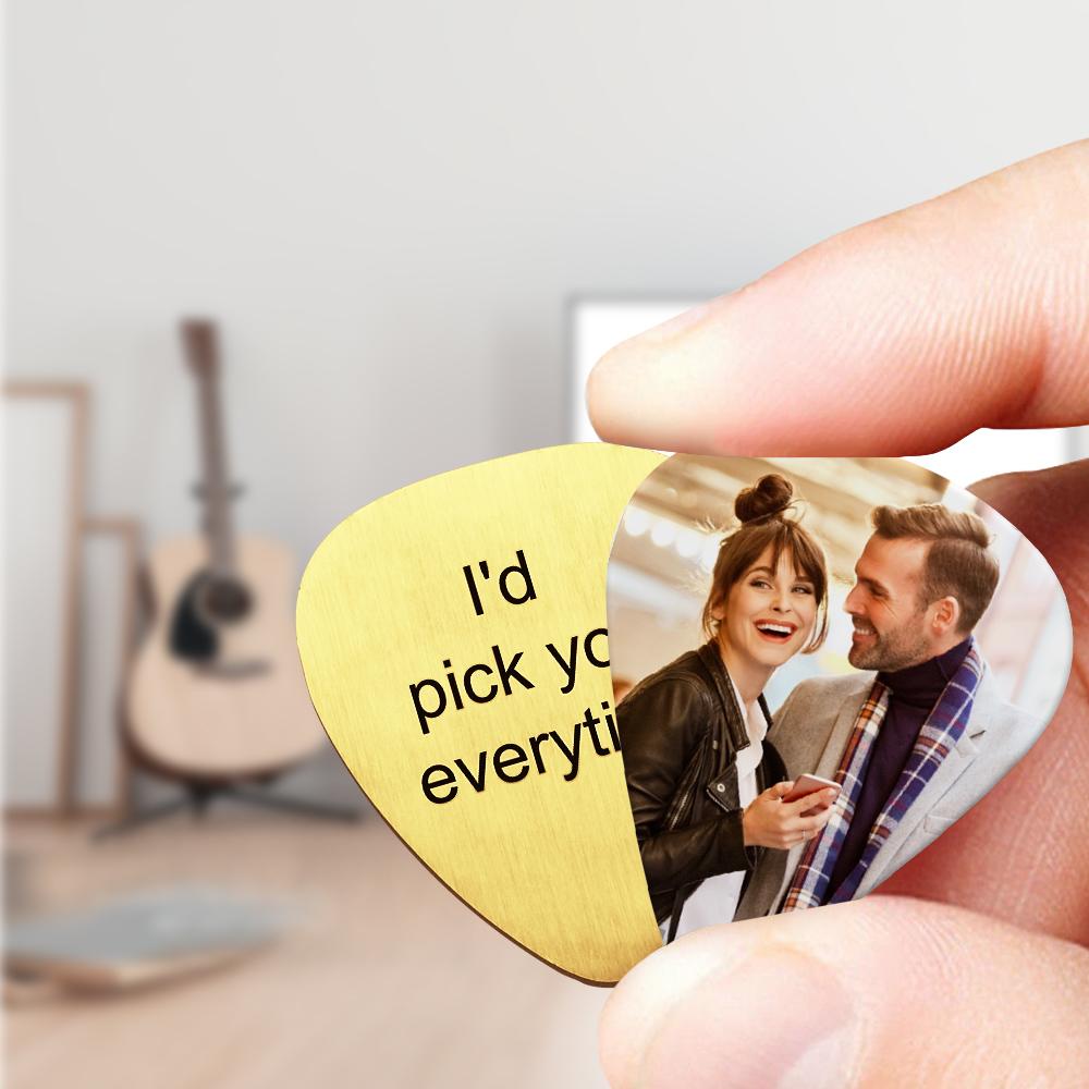 Custom Photo Guitar Picks Engraved Your Personalised Text