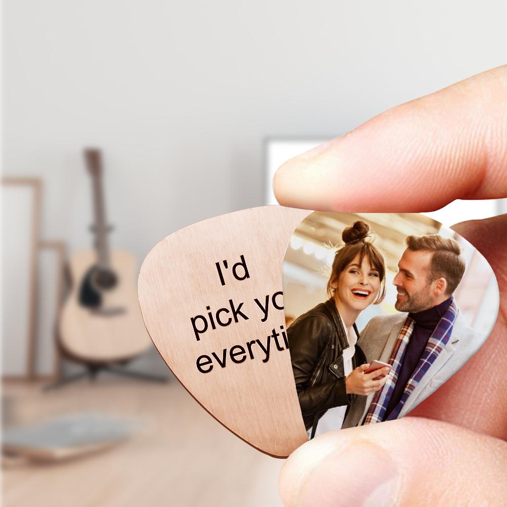 Custom Photo Guitar Picks Engraved Your Personalised Text