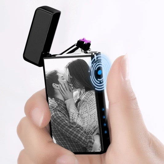 Personalised Black Engraved Photo Lighter