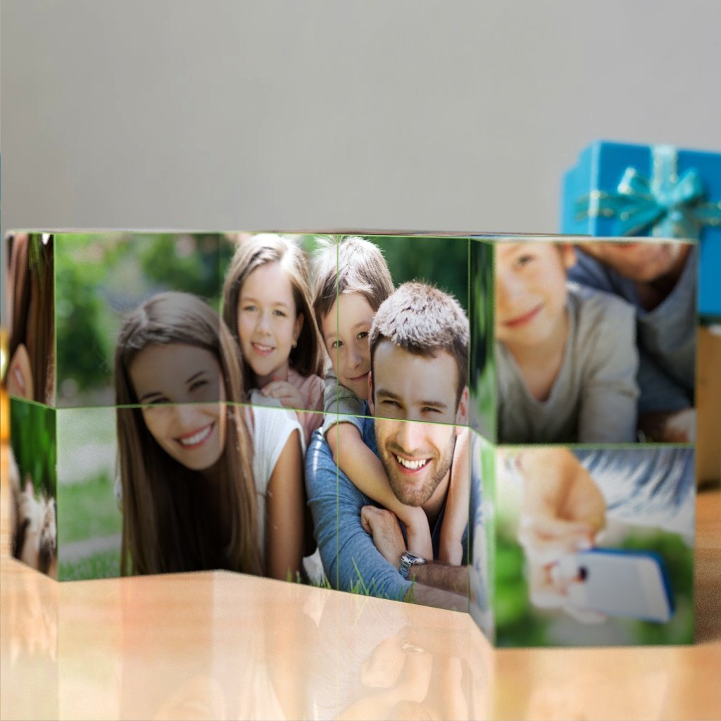 Custom Multi Folding Magic Infinity Photo Cube Gifts For Family