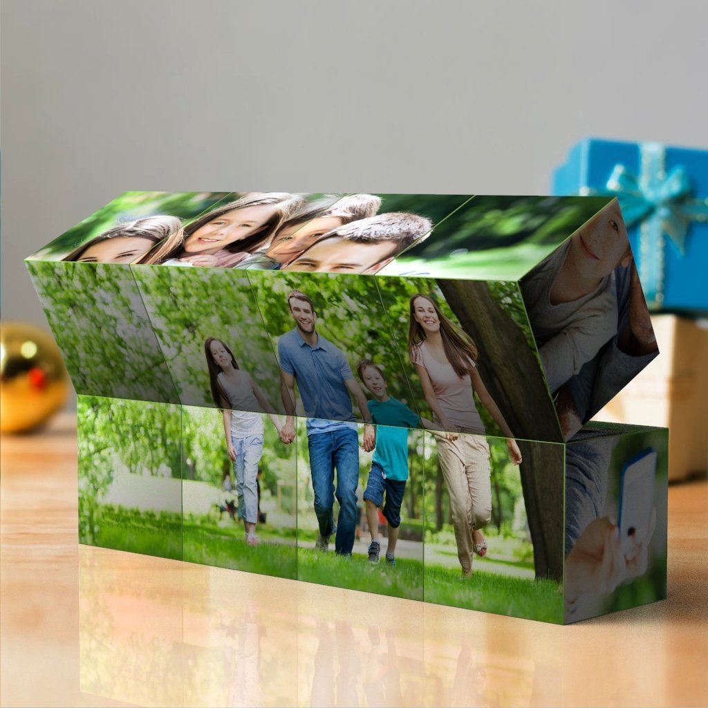 Custom Multi Folding Magic Infinity Photo Cube Gifts For Family