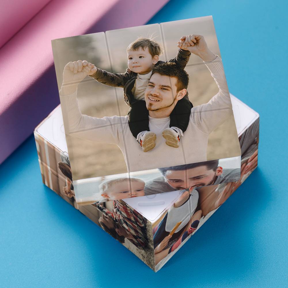 Custom Multi Photo Cube - Magic Cube For Couple