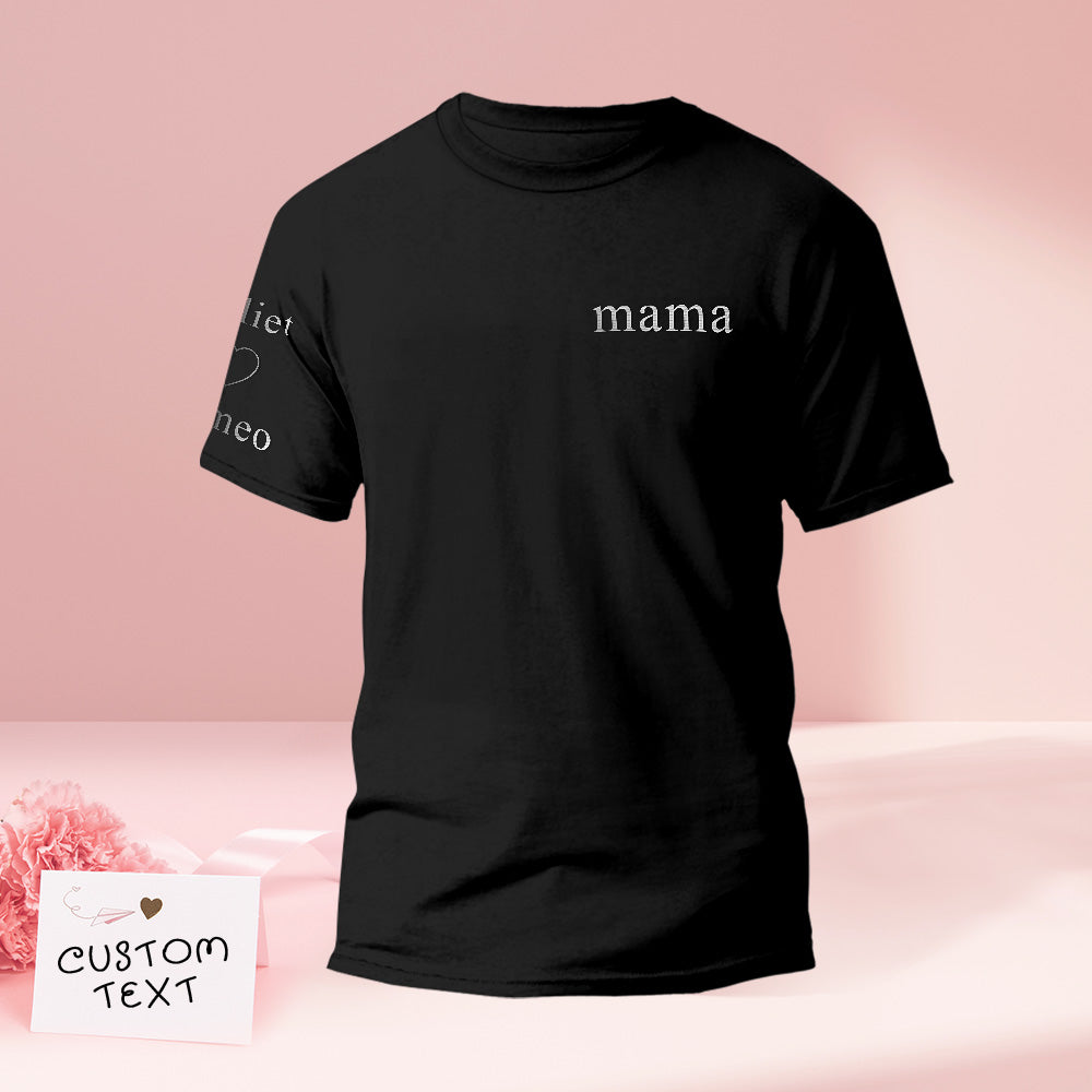 Custom Engraved T-shirt Color Embroidery Mother's Day Gifts