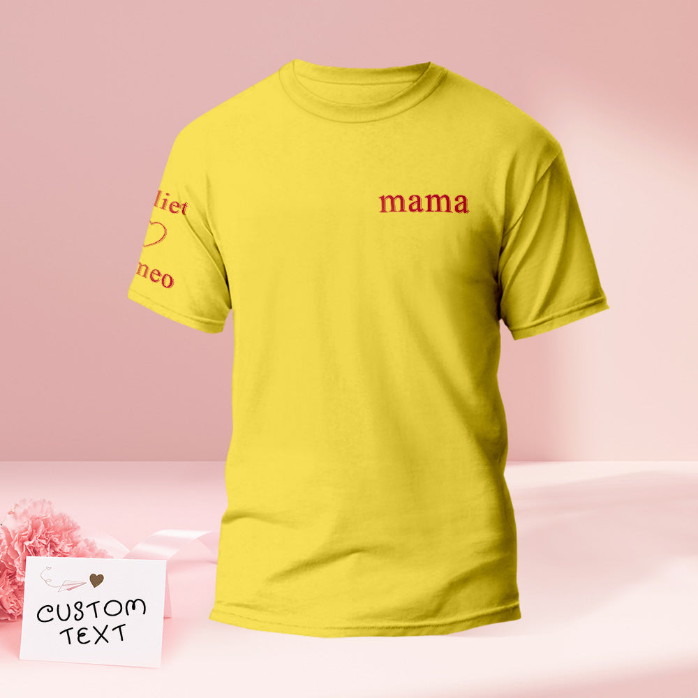 Custom Engraved T-shirt Color Embroidery Mother's Day Gifts