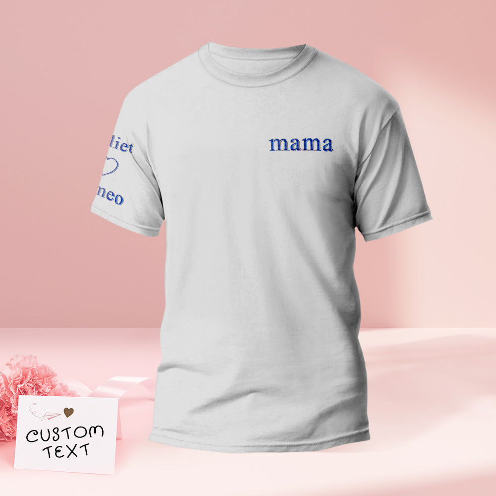 Custom Engraved T-shirt Color Embroidery Mother's Day Gifts