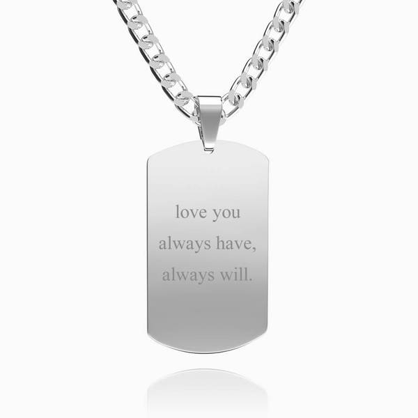 Personalised Engraved Necklace Men's Jewelry With Engraving Stainless Steel Gift For Dad