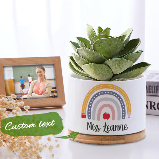 Personalized Teacher Flower Pot Rainbow Planter Back to School Gift for Teacher