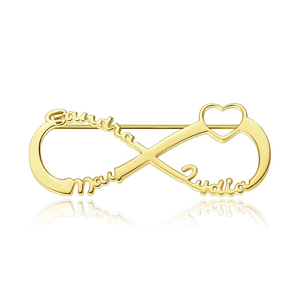 Custom Infinity Name Brooch Nameplate Lapel Pin Memorial Gifts Rose Gold Plated