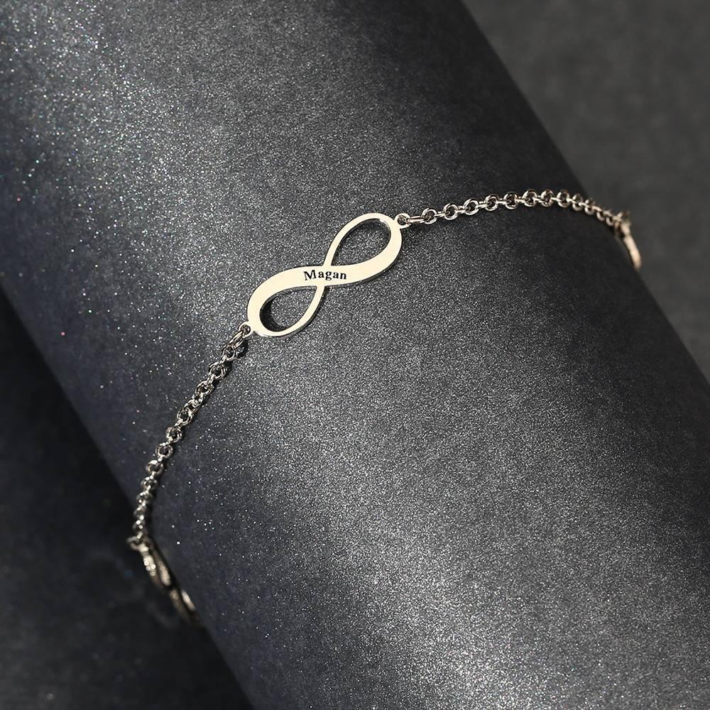 Custom Engraved Infinity Anklet 925 Sterling Silver