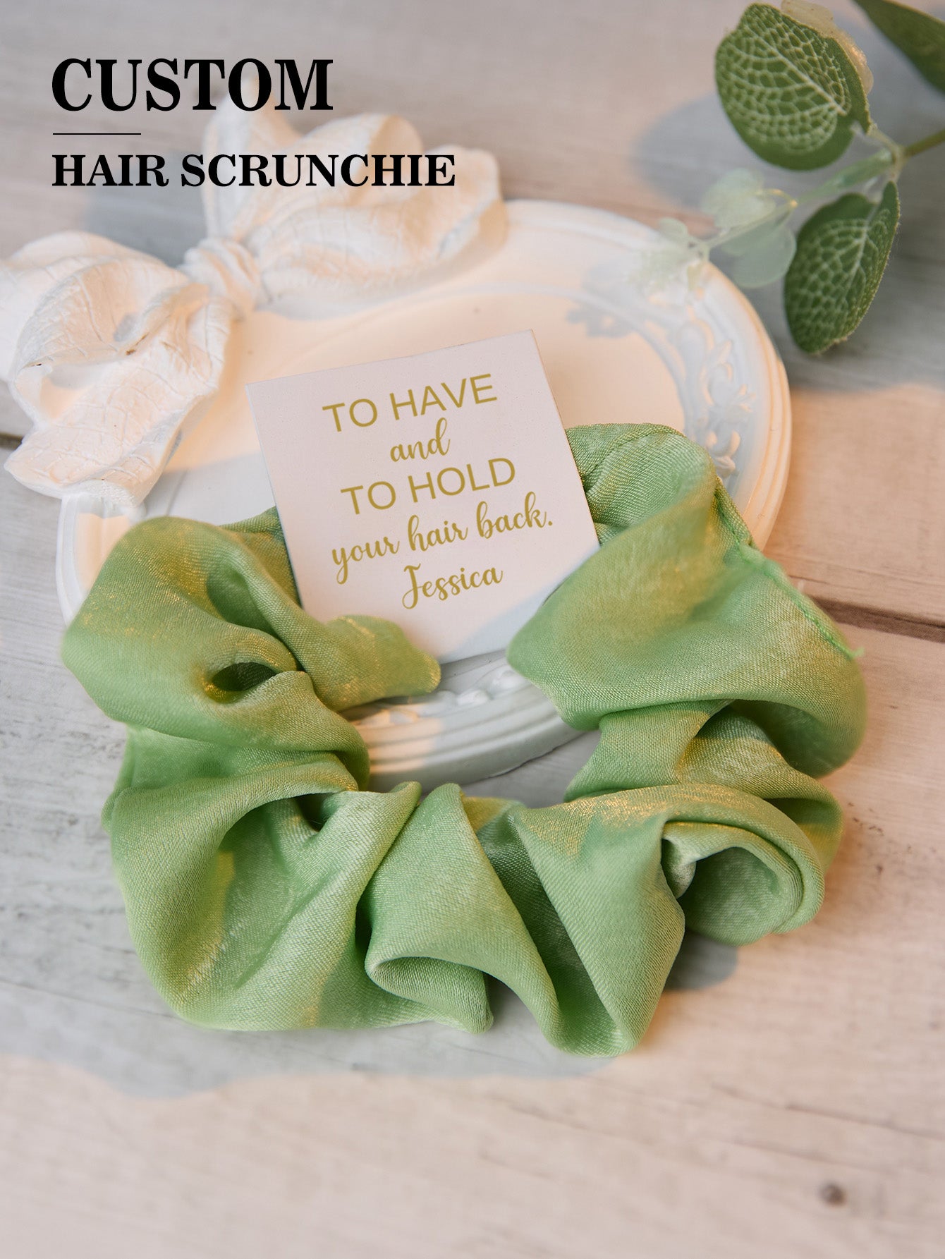 Personalized Bridesmaid Hair Scrunchies Tie the Knot Scrunchies Bridesmaid Gifts