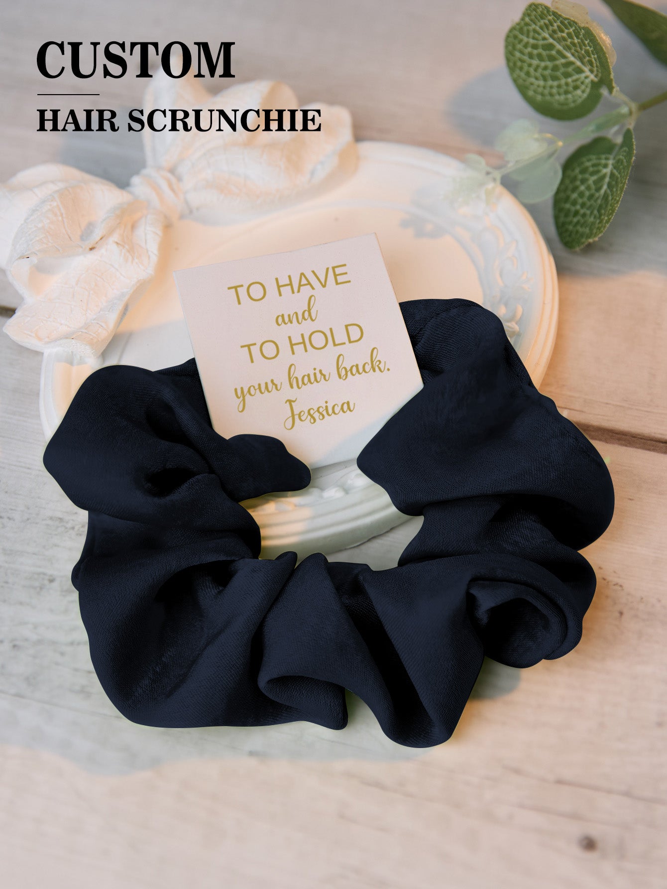 Personalized Bridesmaid Hair Scrunchies Tie the Knot Scrunchies Bridesmaid Gifts