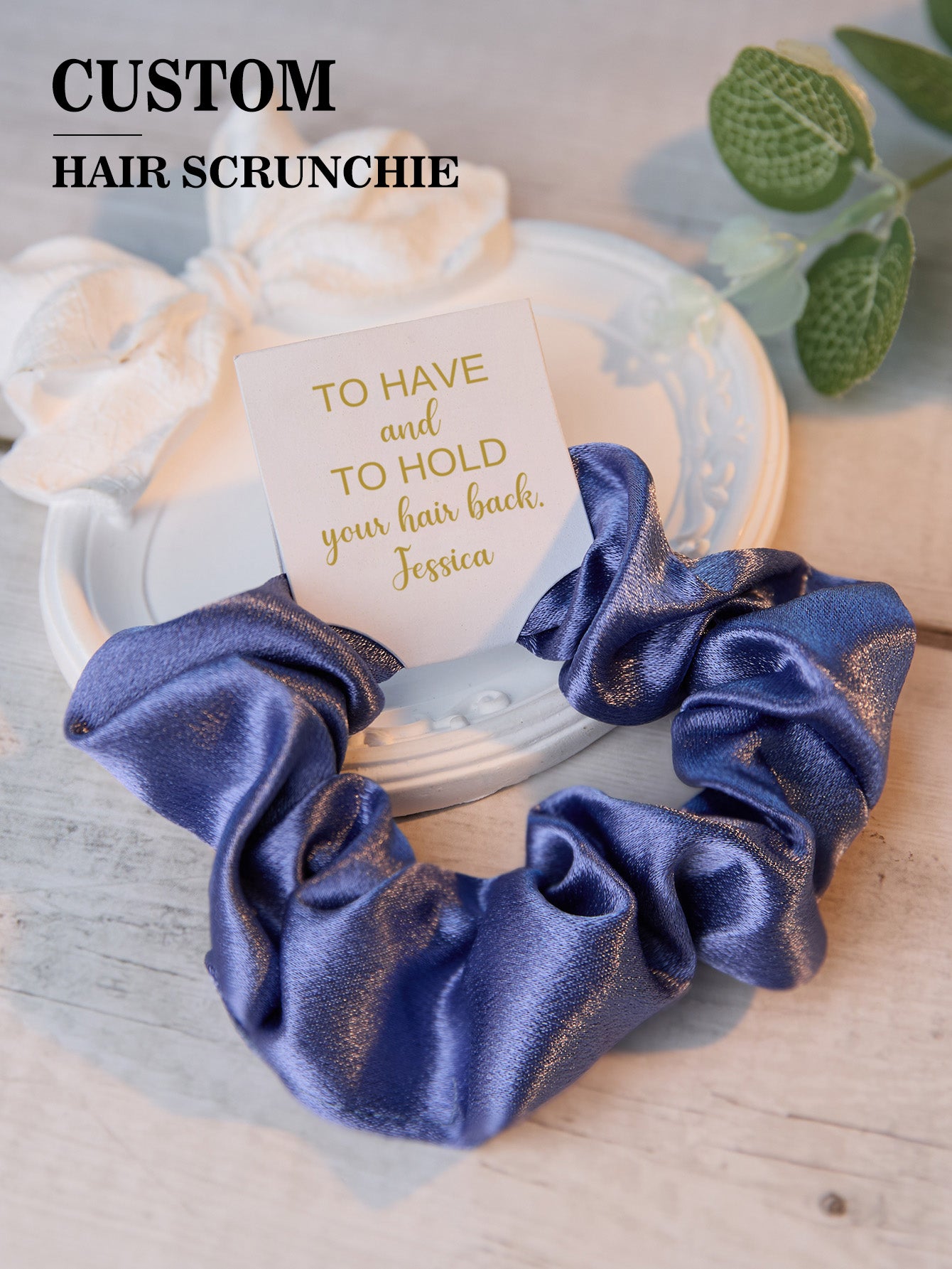 Personalized Bridesmaid Hair Scrunchies Tie the Knot Scrunchies Bridesmaid Gifts