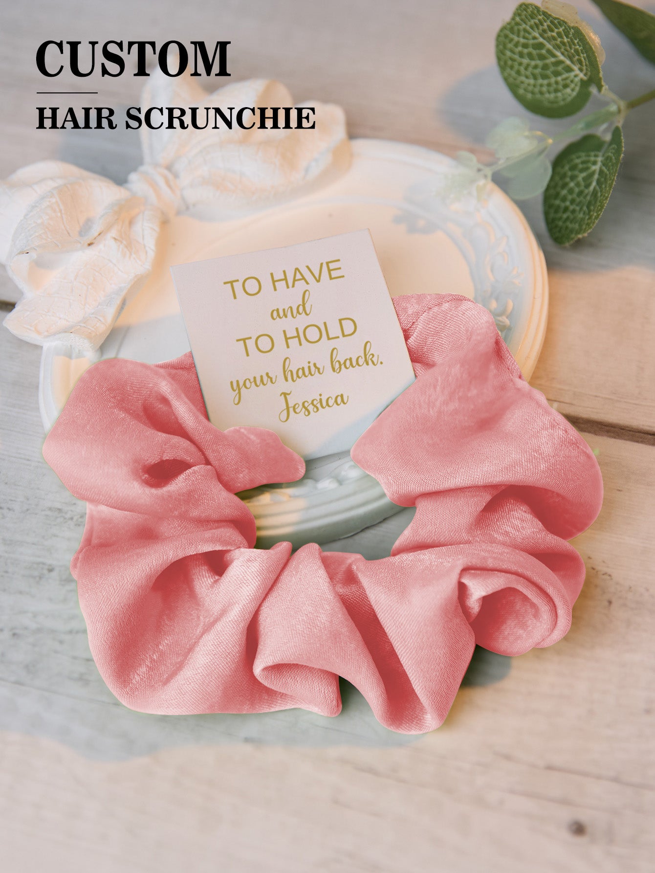 Personalized Bridesmaid Hair Scrunchies Tie the Knot Scrunchies Bridesmaid Gifts