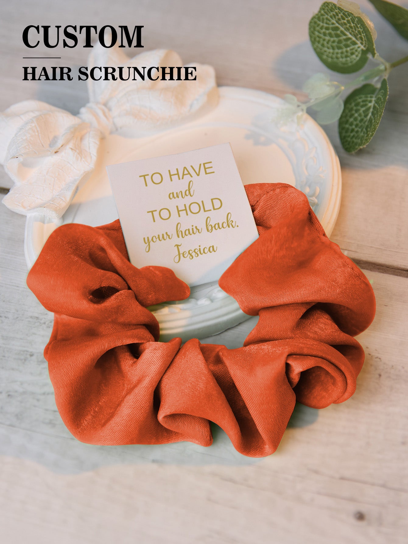 Personalized Bridesmaid Hair Scrunchies Tie the Knot Scrunchies Bridesmaid Gifts