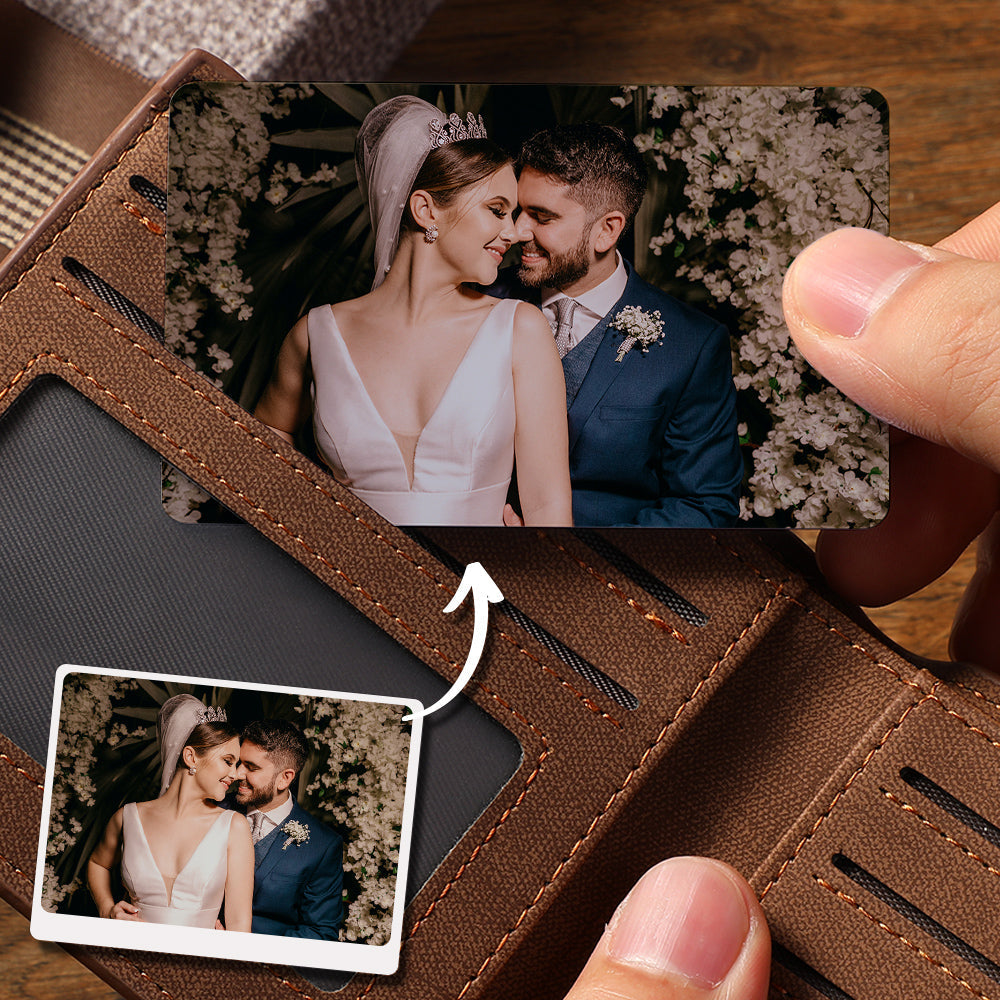 Personalized Wallet Insert Photo Card Stainless Steel Wallet Insert Card