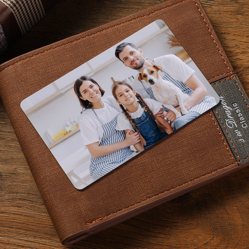 Personalized Wallet Insert Photo Card Stainless Steel Wallet Insert Card