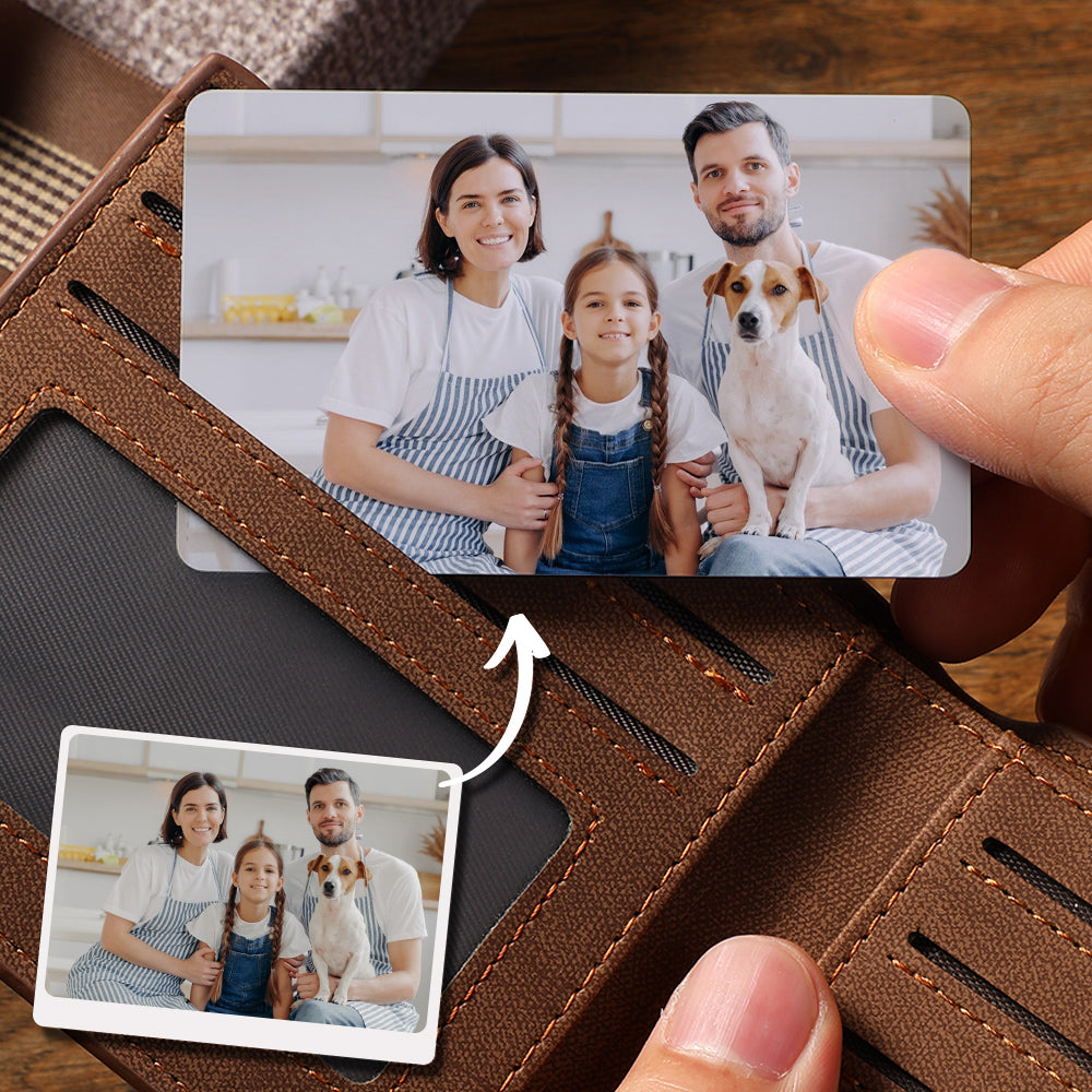 Personalized Wallet Insert Photo Card Stainless Steel Wallet Insert Card