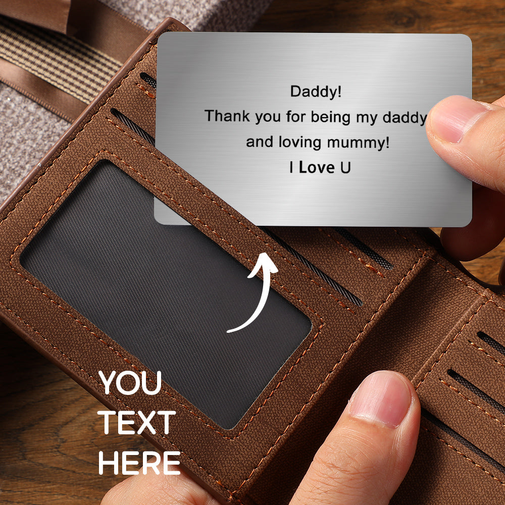 Personalized Wallet Insert Photo Card Stainless Steel Wallet Insert Card