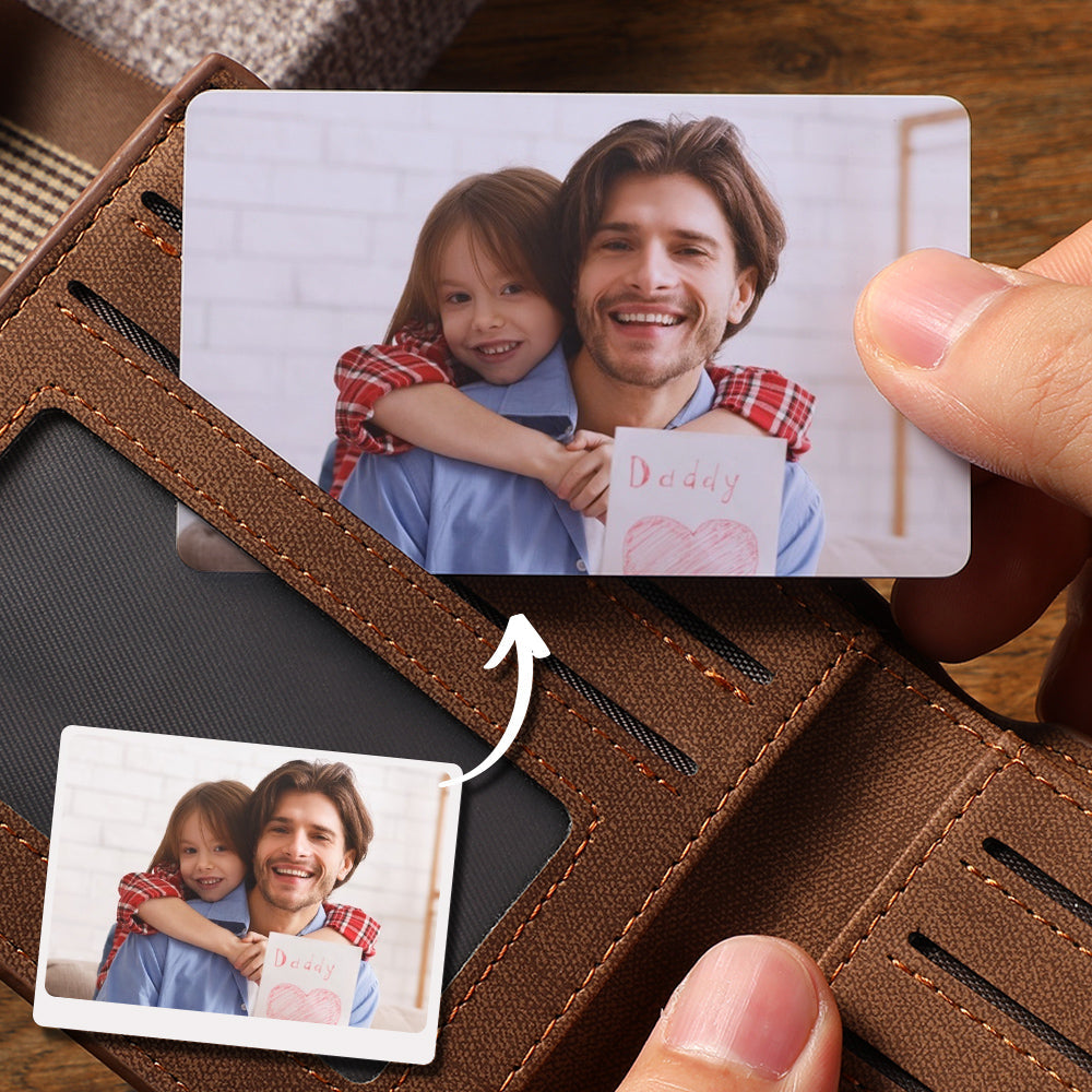 Personalized Wallet Insert Photo Card Stainless Steel Wallet Insert Card