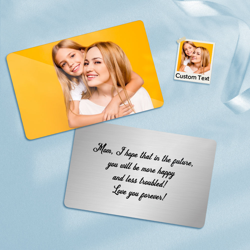 Personalized Wallet Insert Photo Card Stainless Steel Wallet Insert Card