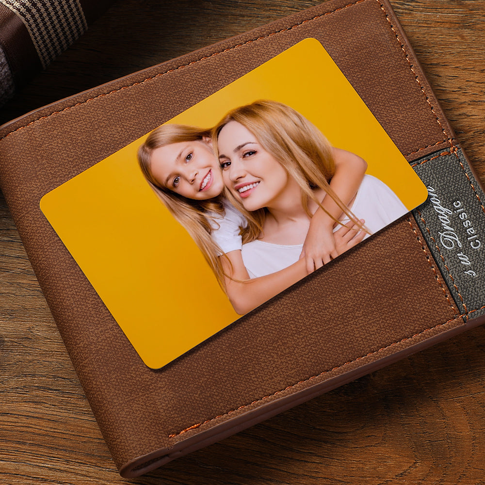 Personalized Wallet Insert Photo Card Stainless Steel Wallet Insert Card