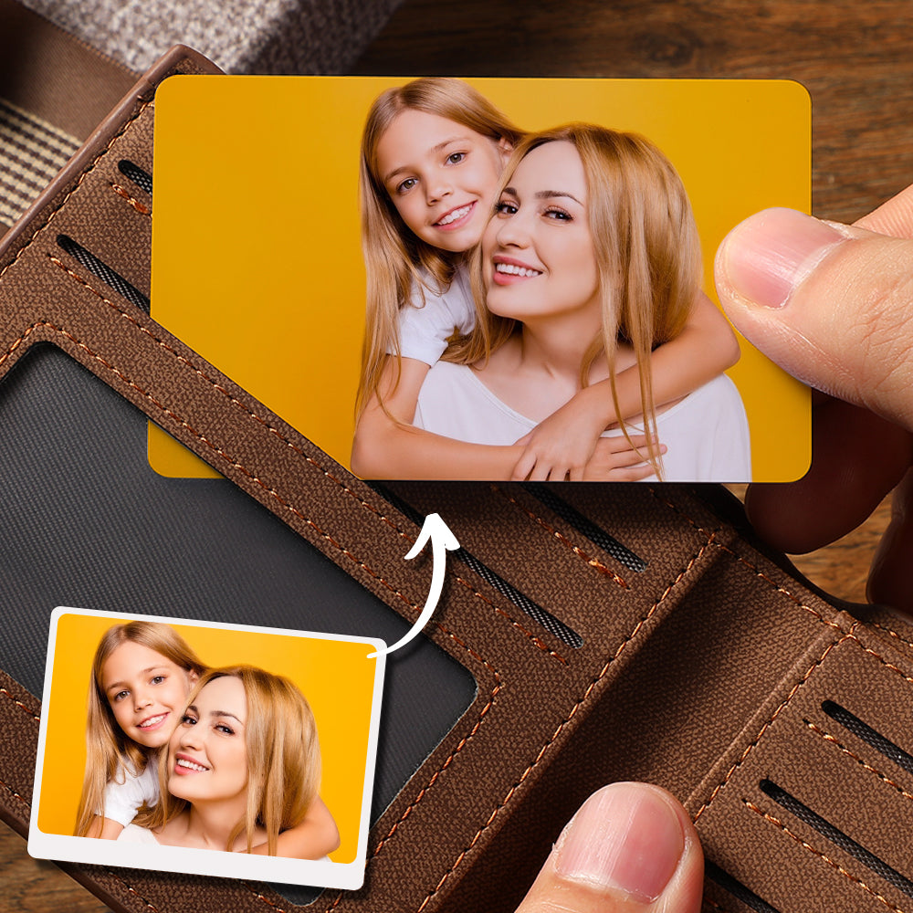 Personalized Wallet Insert Photo Card Stainless Steel Wallet Insert Card