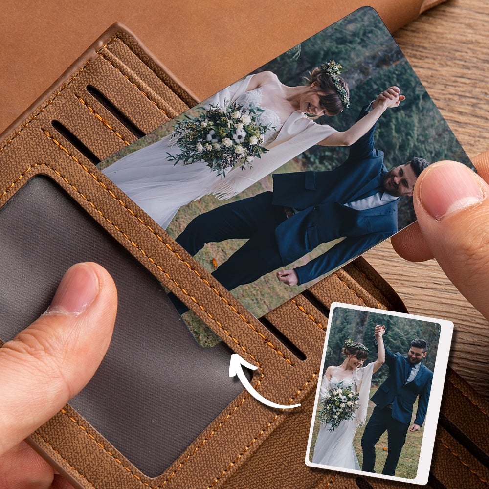 Personalized Wallet Insert Photo Card Stainless Steel Wallet Insert Card