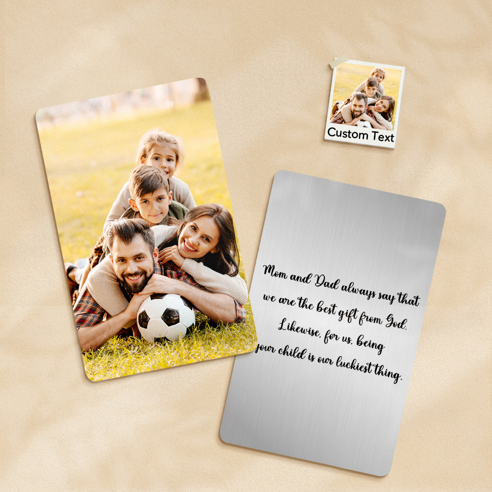 Personalized Wallet Insert Photo Card Stainless Steel Wallet Insert Card