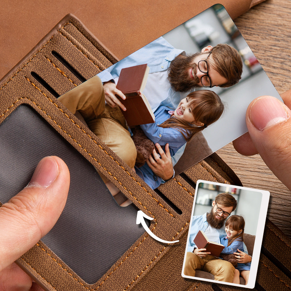 Personalized Wallet Insert Photo Card Stainless Steel Wallet Insert Card