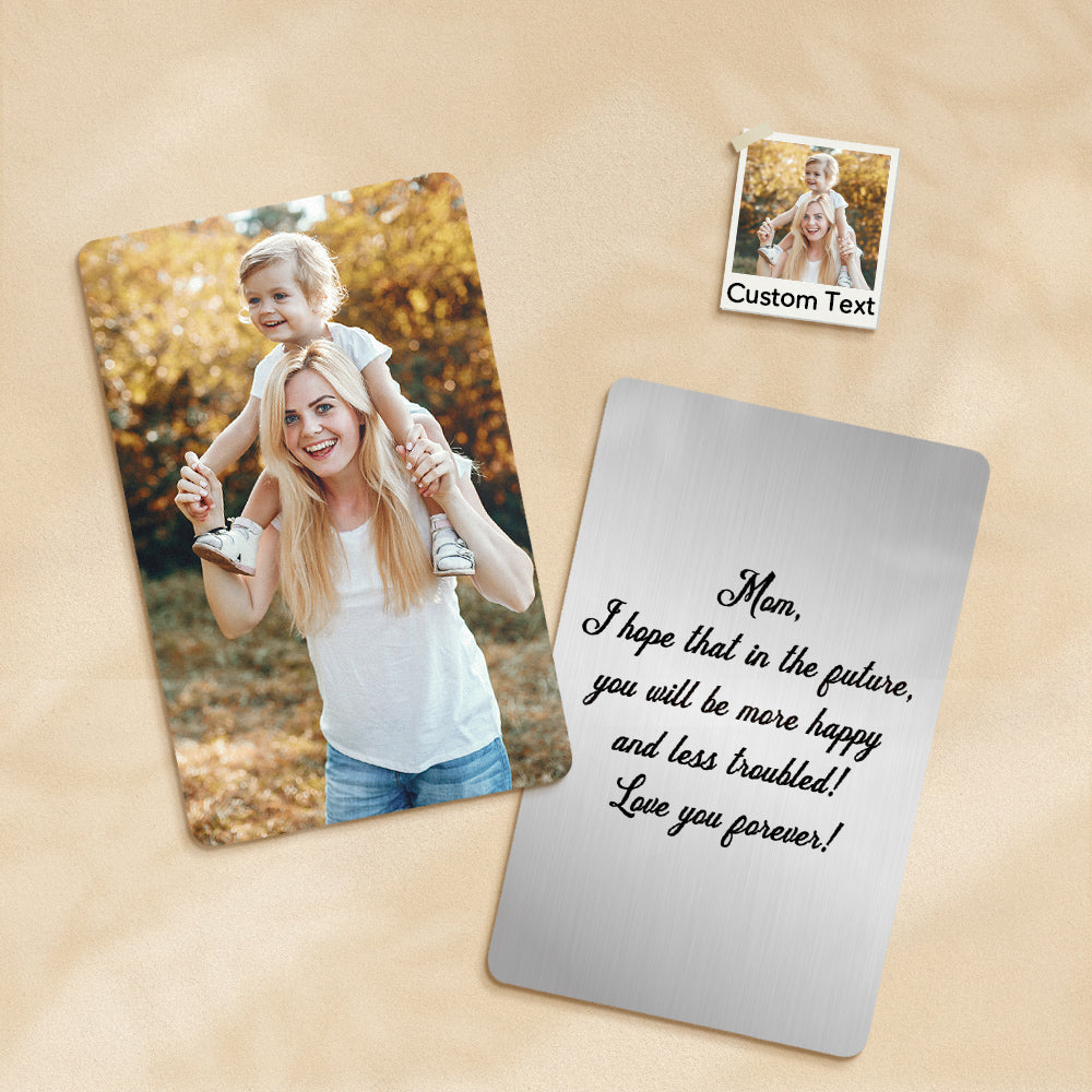 Personalized Wallet Insert Photo Card Stainless Steel Wallet Insert Card