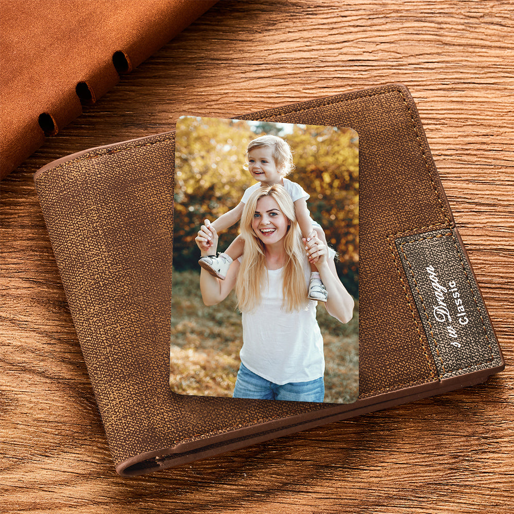 Personalized Wallet Insert Photo Card Stainless Steel Wallet Insert Card