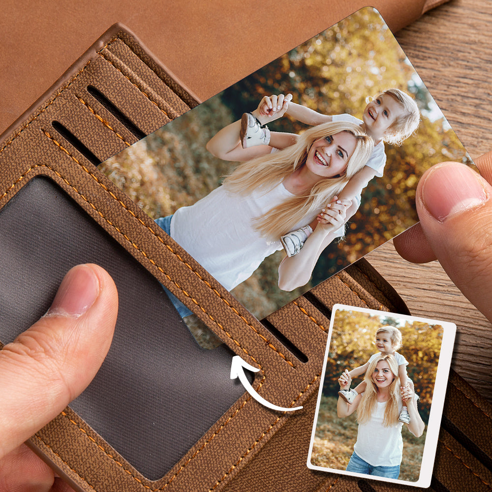 Personalized Wallet Insert Photo Card Stainless Steel Wallet Insert Card