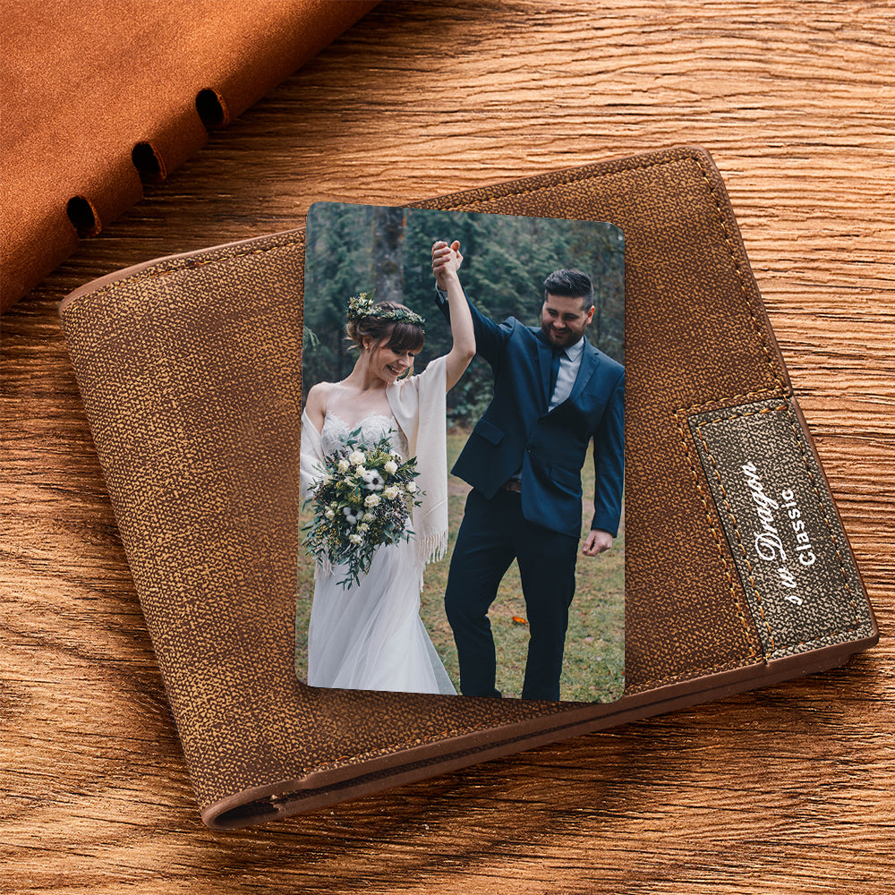 Personalized Wallet Insert Photo Card Stainless Steel Wallet Insert Card