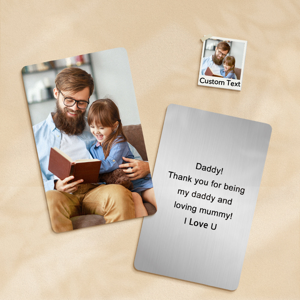 Personalized Wallet Insert Photo Card Stainless Steel Wallet Insert Card