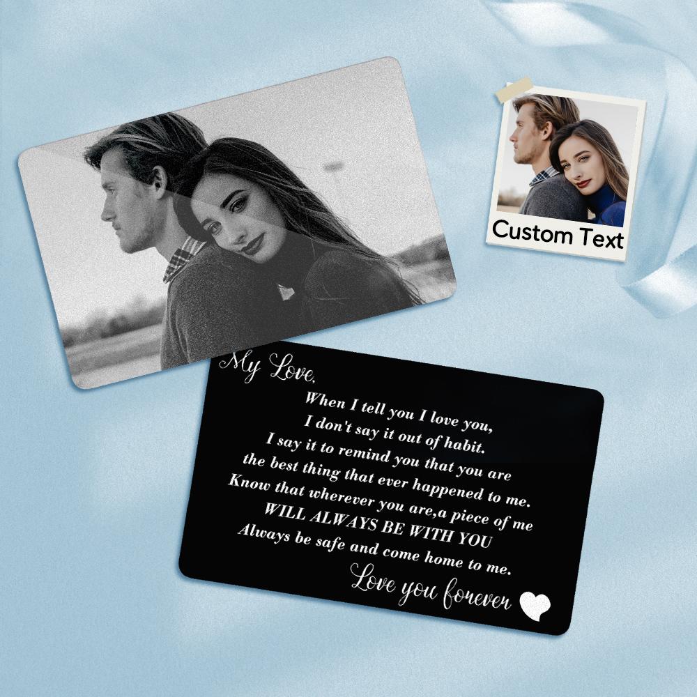 custom wallet card photo card engraved wallet card for lovers gifts