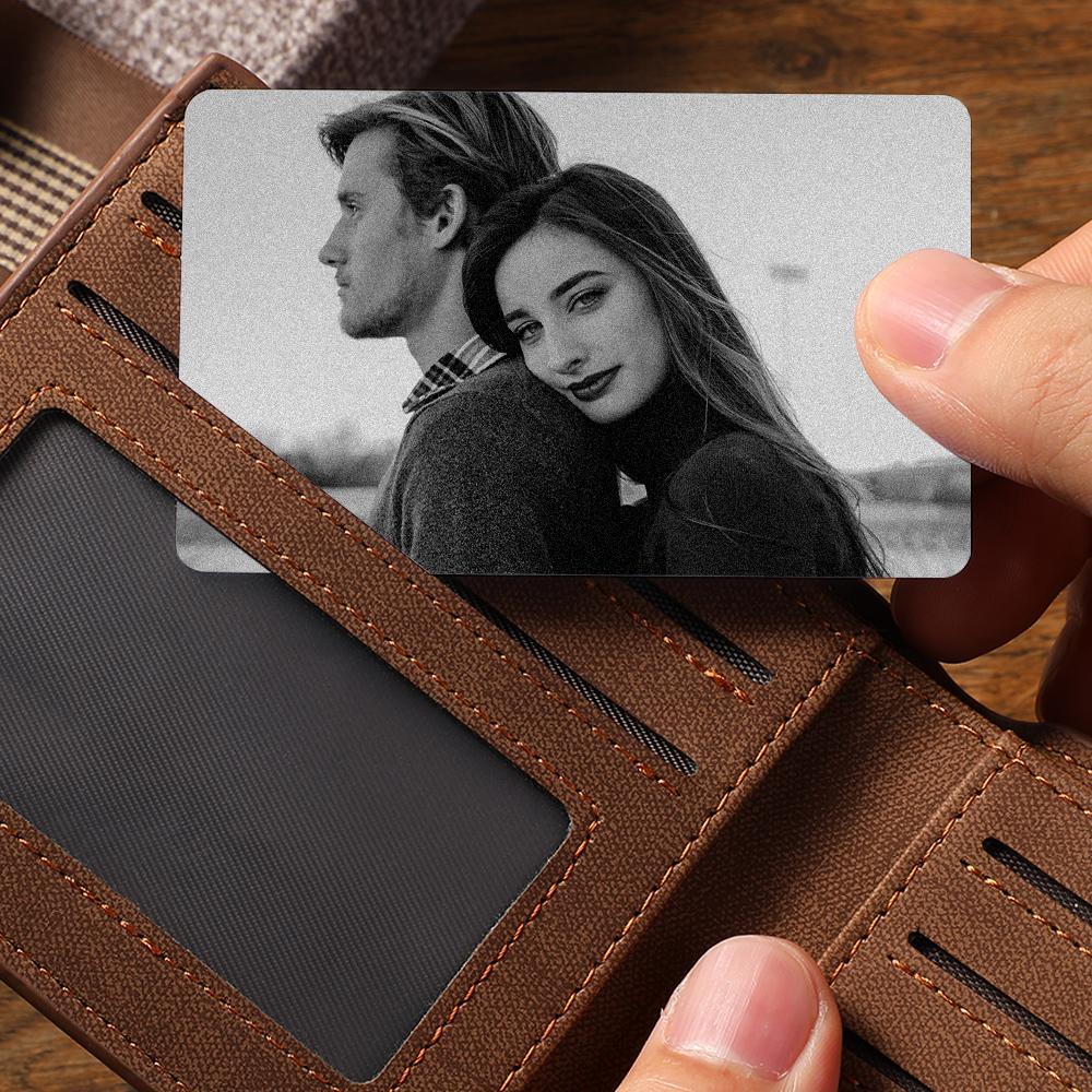 custom wallet card photo card engraved wallet card for lovers gifts