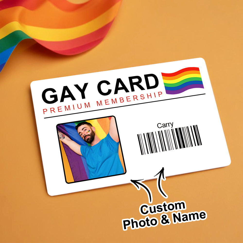 Custom Photo Personalized Name Wallet Card Unique Gay Pride Keepsake Perfect Gift for LGBT Friends