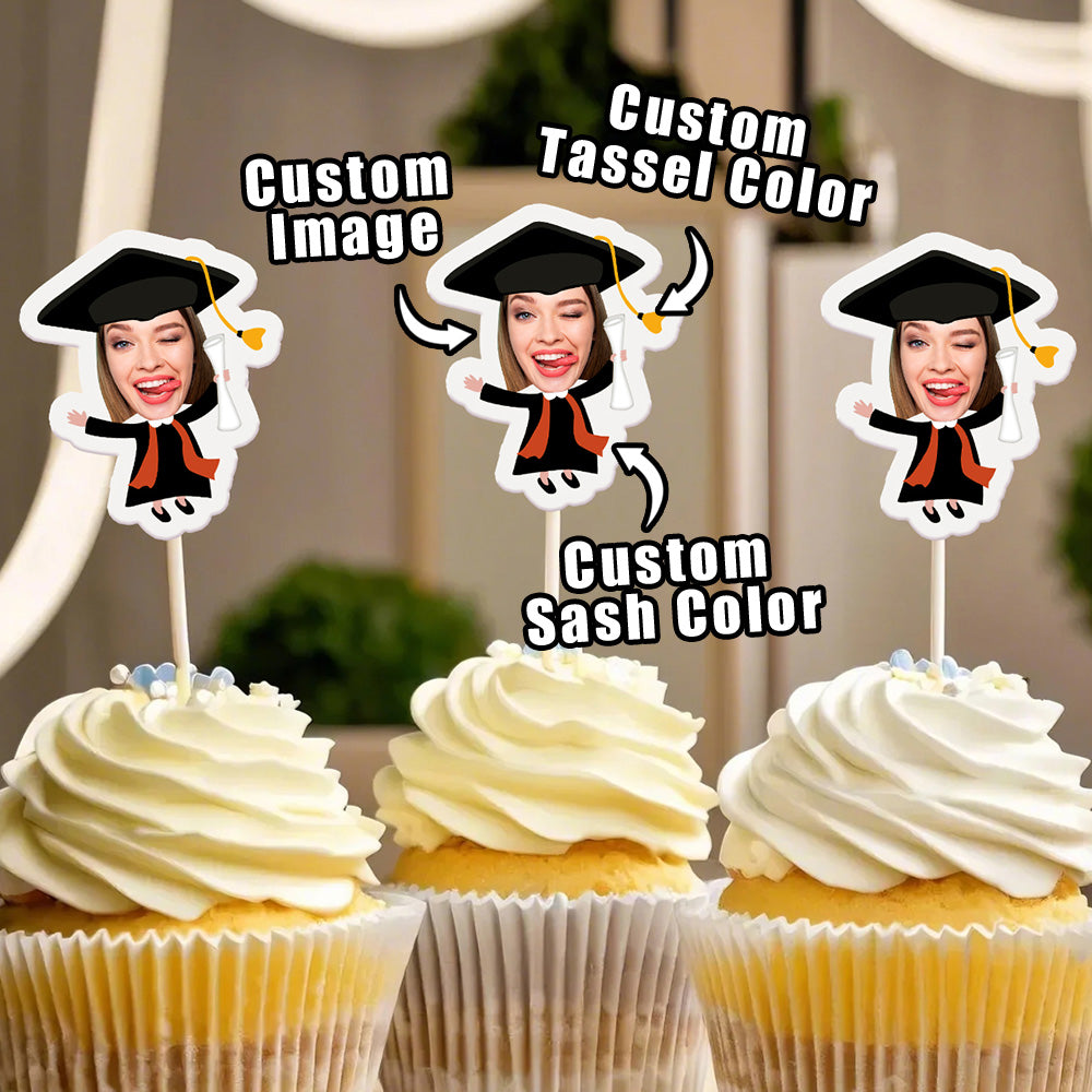 Personalized Graduation Cupcake Toppers Cake Decorations Party Favors Gift