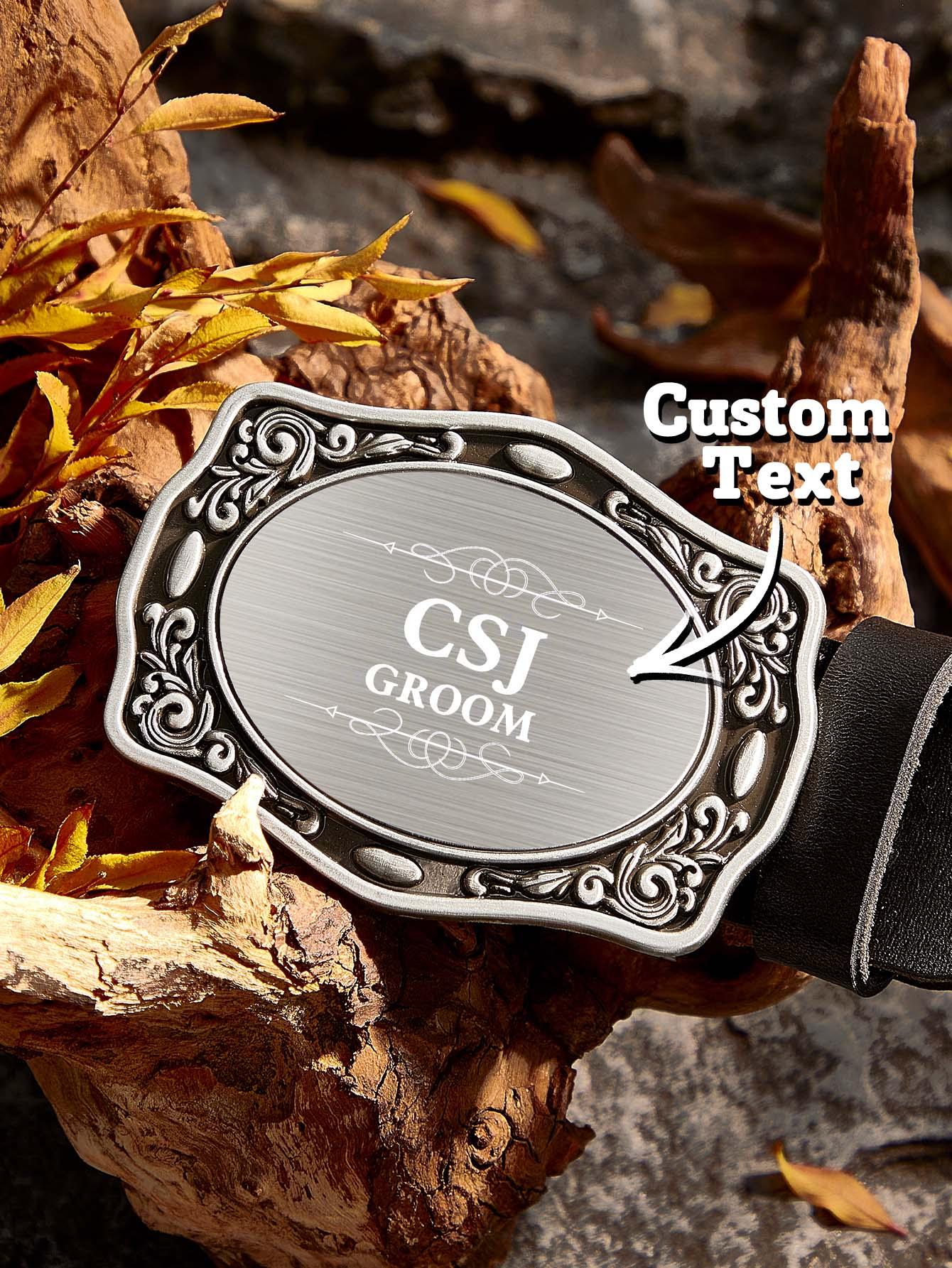 Personalized Western Cowboy Name Belt Buckle for Men Wedding Gift for Groom