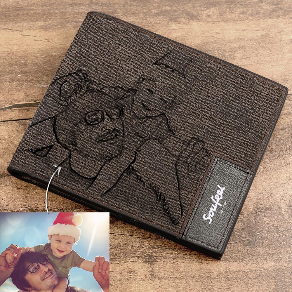 Mens Wallet, Personalized Wallet, Photo Wallet with Engraving Gift for Men