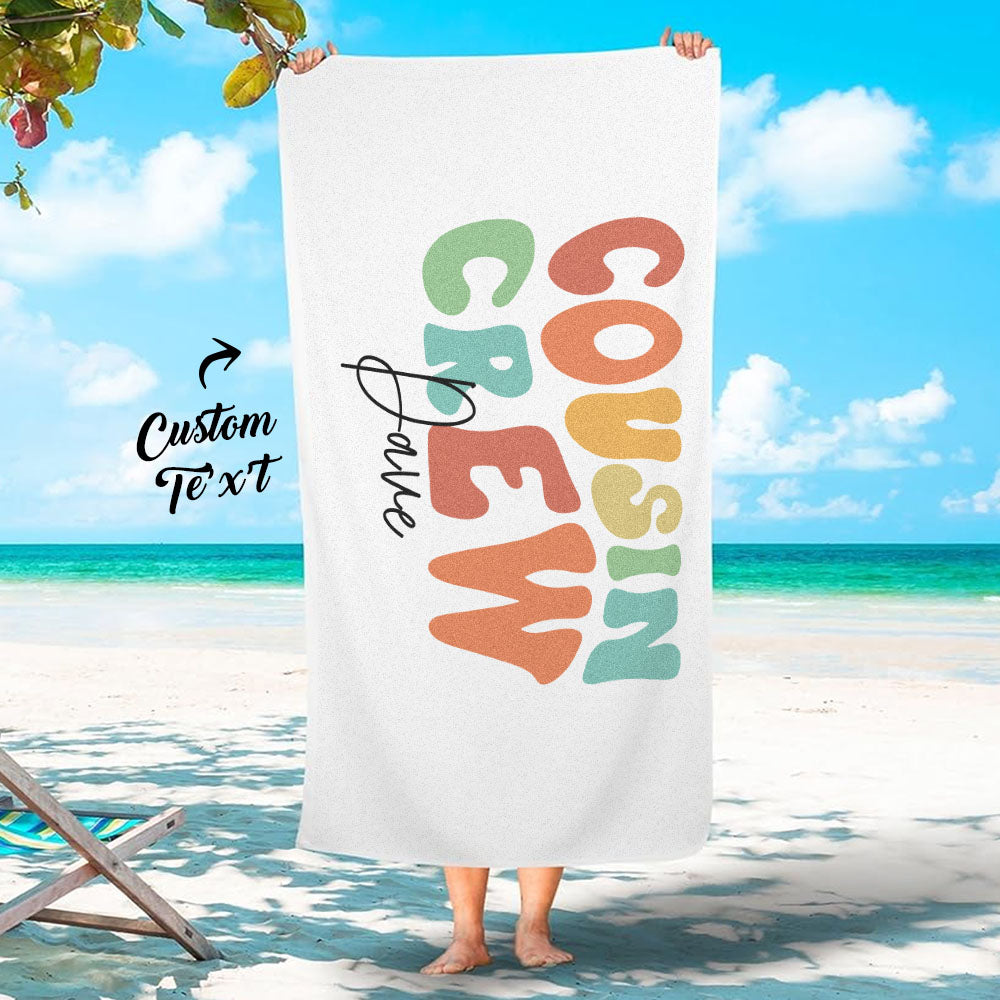 Customizable Beach Towel with Name - Gift for Vacations