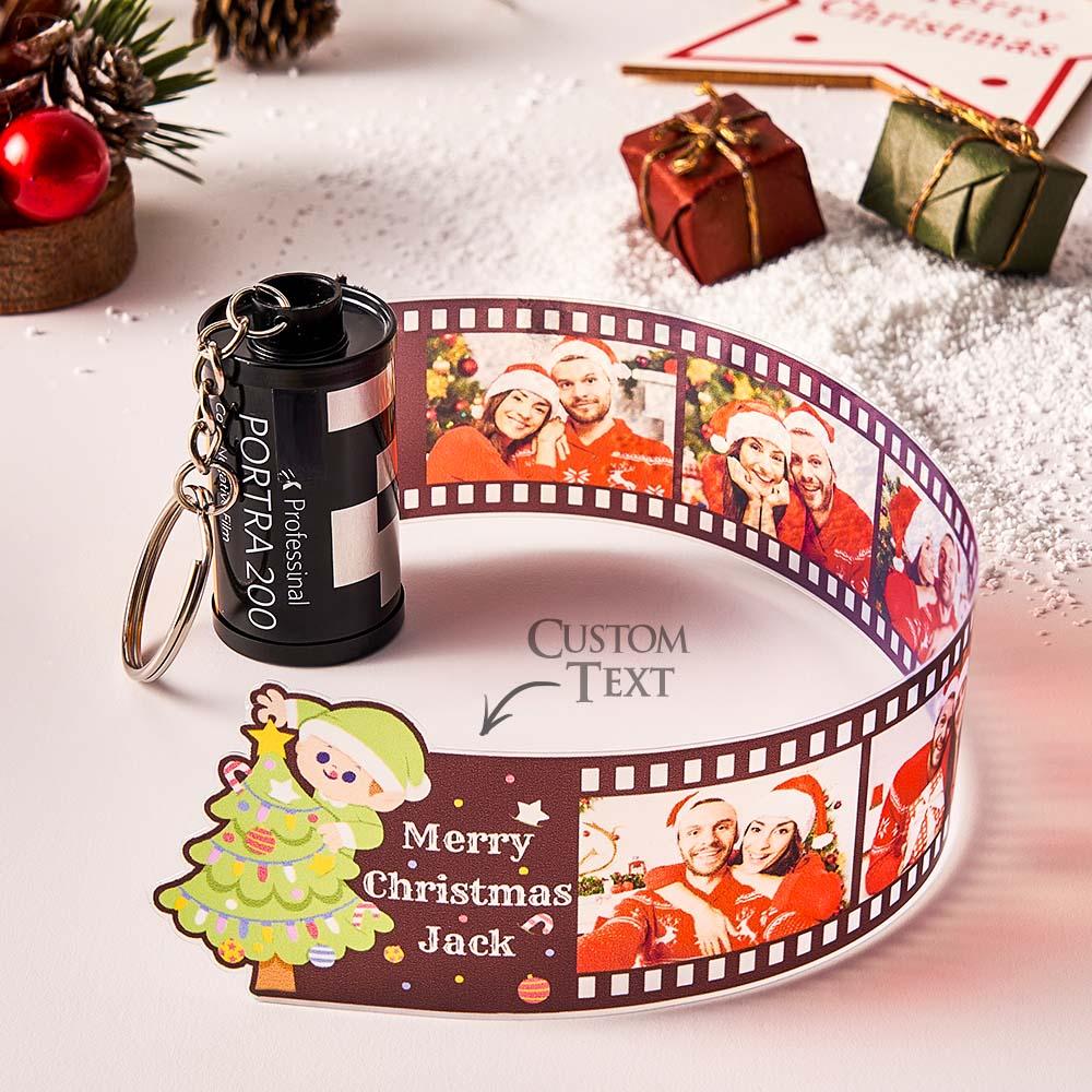 Custom Photo Film Roll Keychain with Pictures Camera Keychain Christmas Day Gift