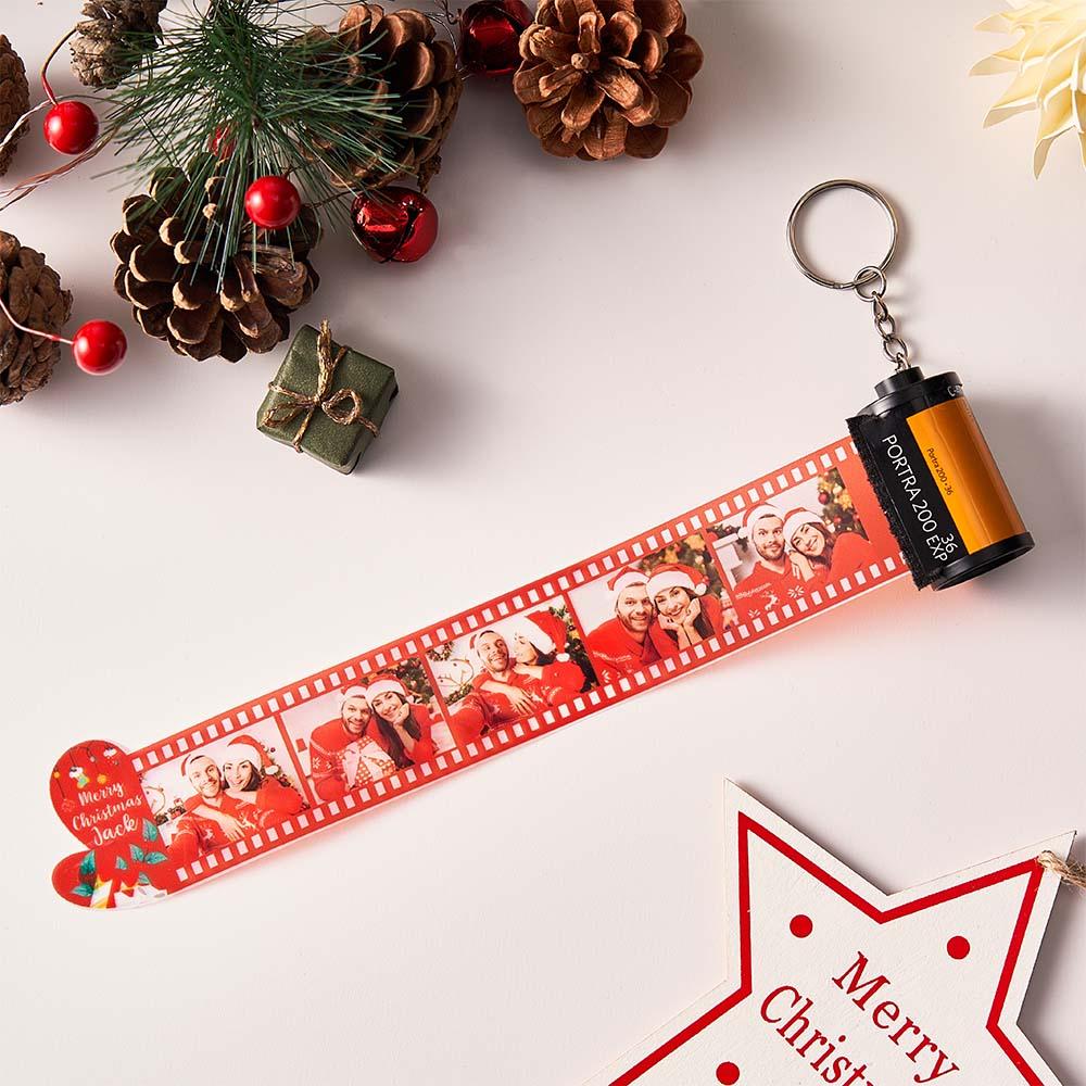 Custom Photo Film Roll Keychain with Pictures Camera Keychain Christmas Day Gift