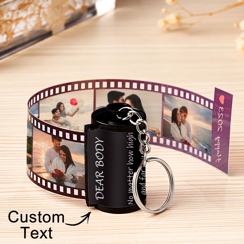 Custom Text Colorful Roll Film Keychain Camera Keychain Meaningful Gifts For Couples