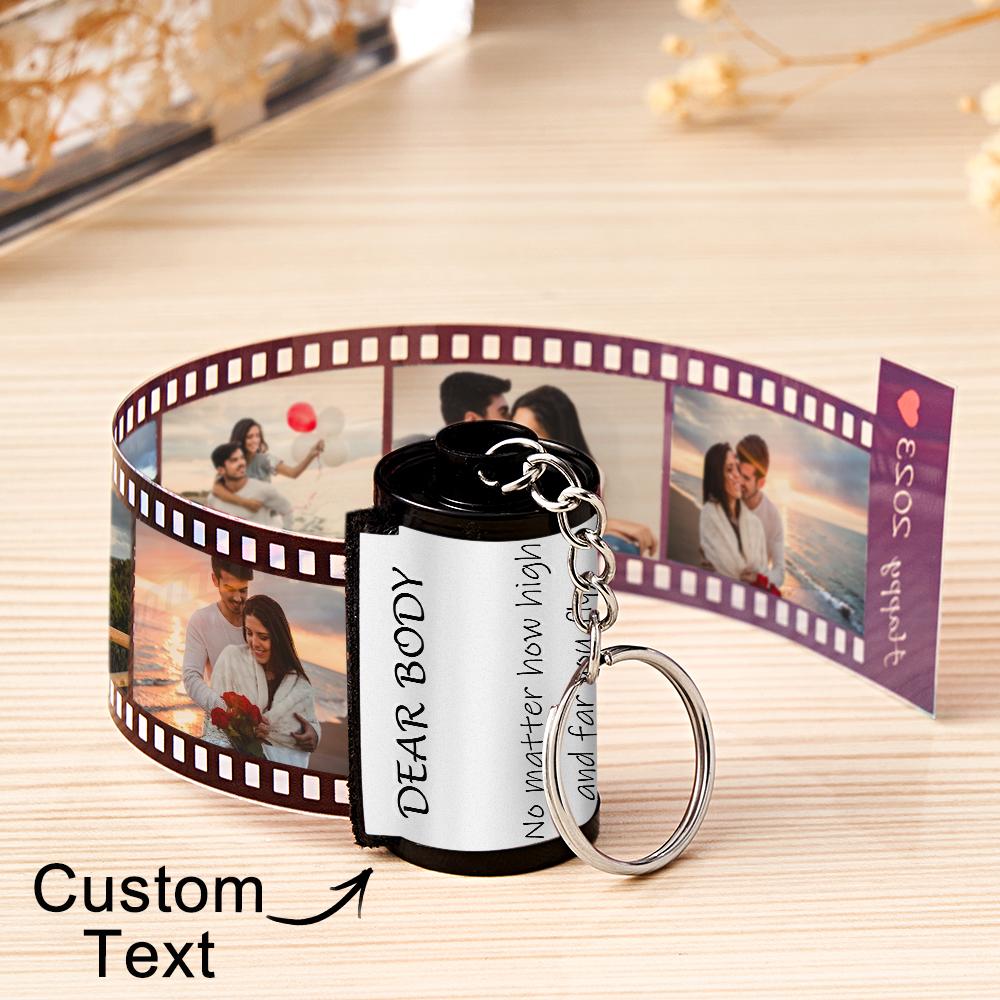 Custom Text Colorful Roll Film Keychain Camera Keychain Meaningful Gifts For Couples