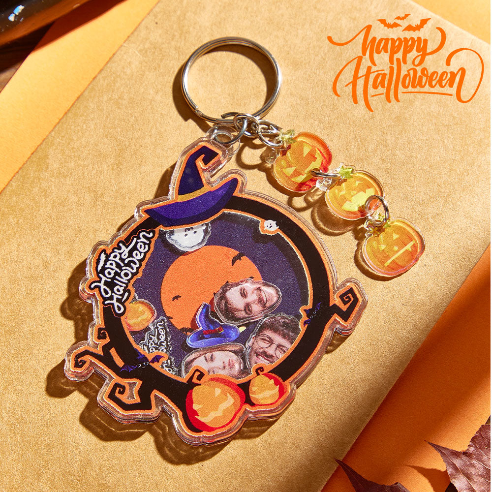 Personalized Hallowmas Keychain with Face Funny Keychain for Hallowmas Gifts