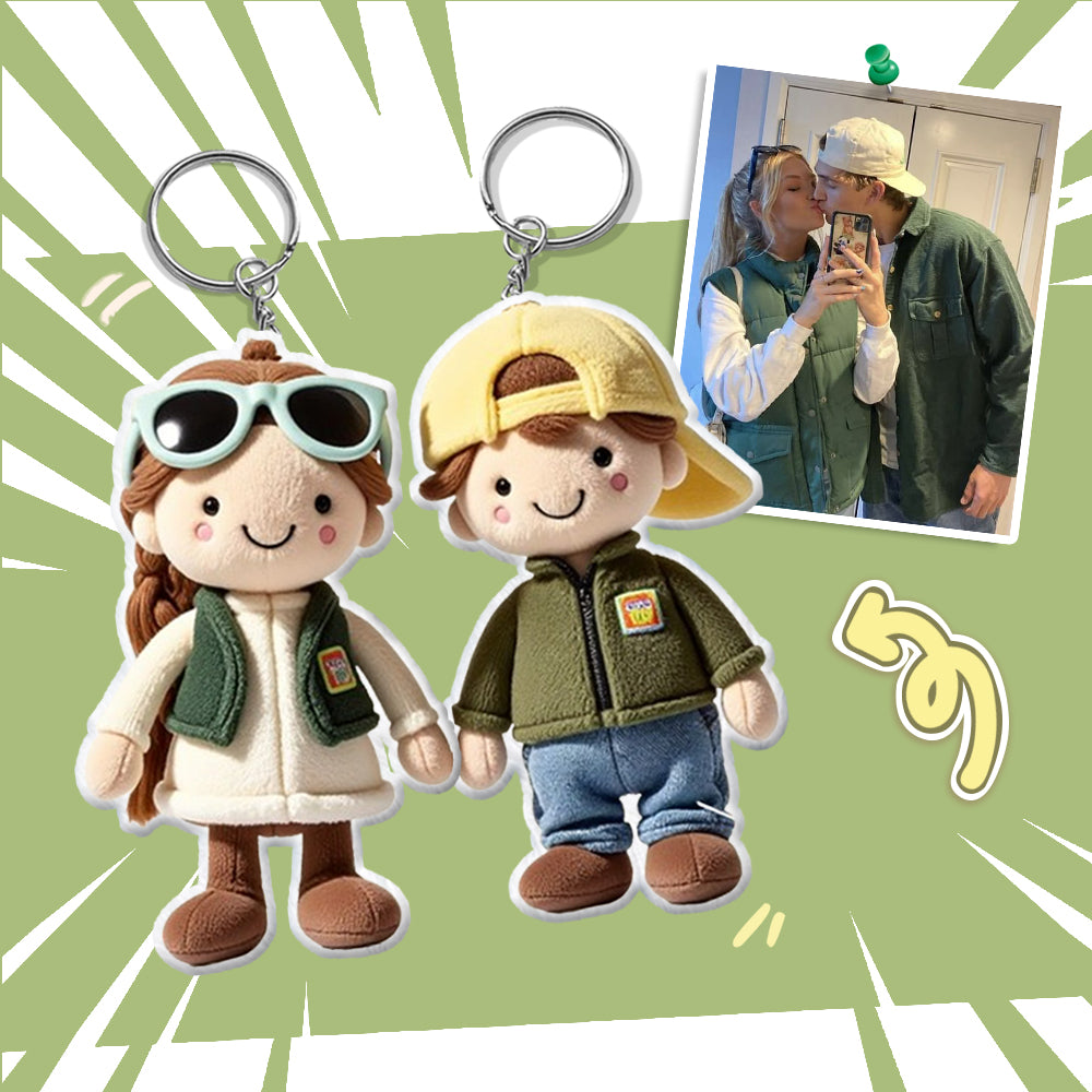 Personalized Photo Plush Doll Keychain Mini Me Plush Keychain Gifts