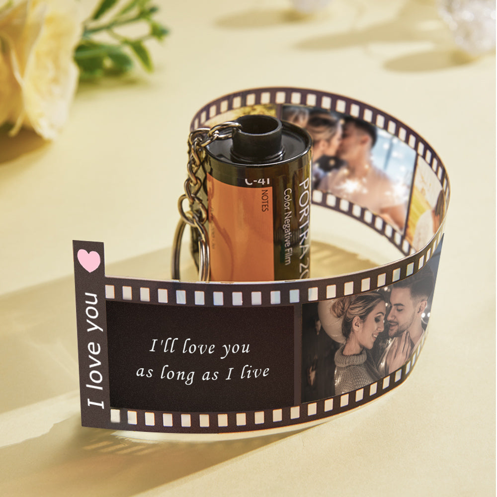 Anniversary Gifts Custom Text For The Film Roll Keychain Personalized Picture Camera Roll Keychain with Reel Album Customized